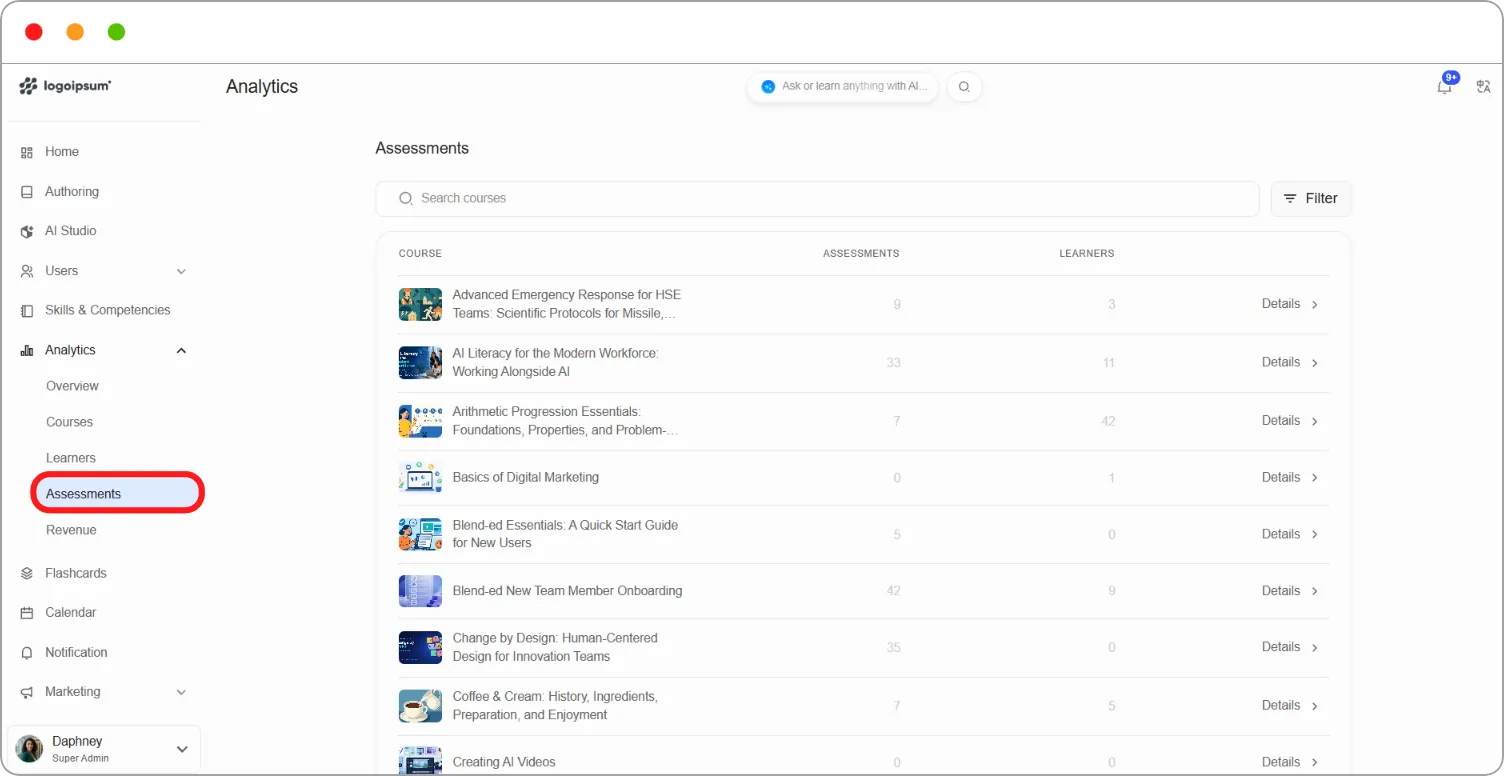 How to view assessment results screenshot 23