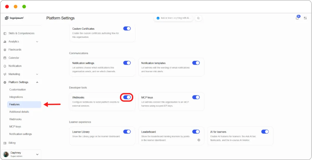 How to set up a webhook screenshot 62
