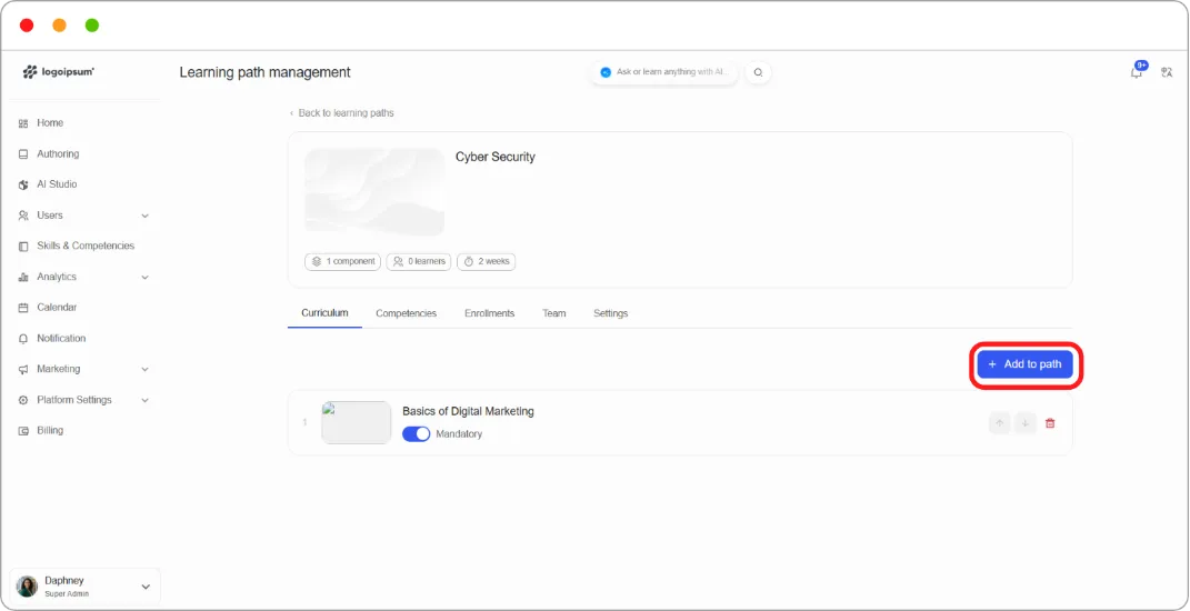 Creating Learning Paths screenshot 114