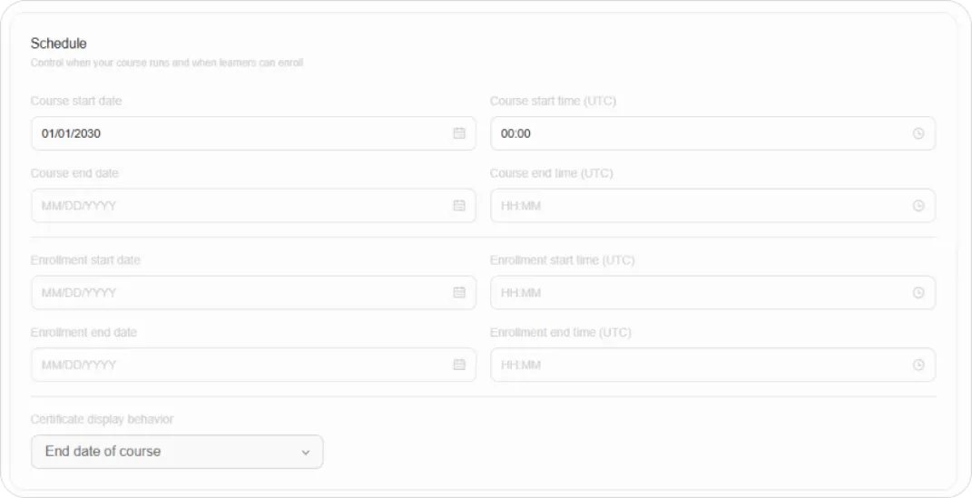 Schedule section