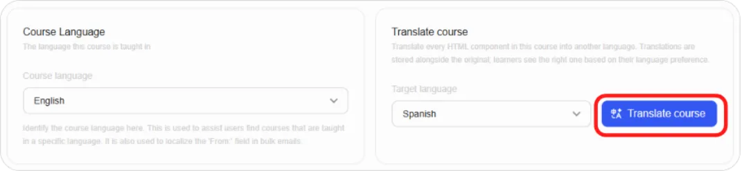 Course Language and Translate course