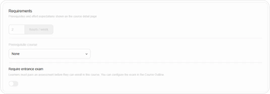 Requirements section