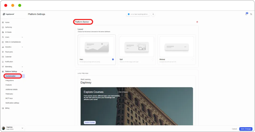 How to set up your platform banner screenshot 12